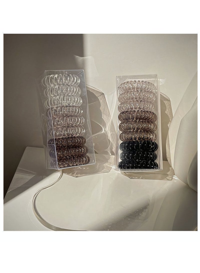 جيكومو مجموعة 18 قطعة من شرائط الشعر الحلزونية متعددة الألوان : شرائط الشعر المتدرجة والأسلوب سلك الهاتف المقاومة للماء، إكسسوارات شعر يومية للسيدات والفتيات - Image 4