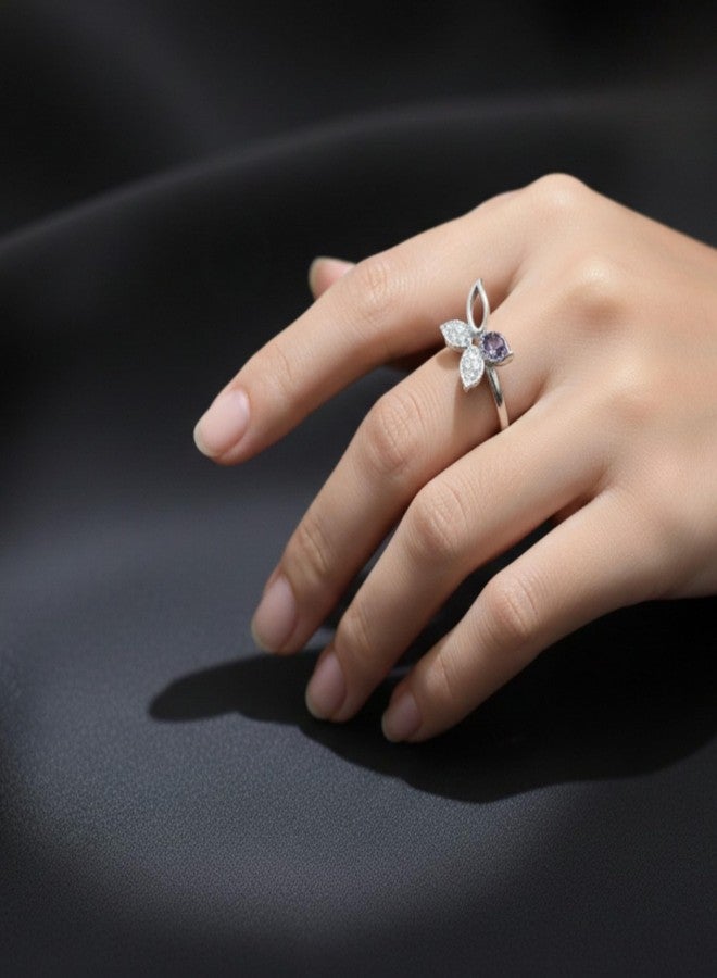 ZEELLO Dashing Butterfly Ring Gifts for Women and Girls | Studded Adjustable Ring for Girls - Romantic Gift for Wife Girlfriend Promise - Image 2