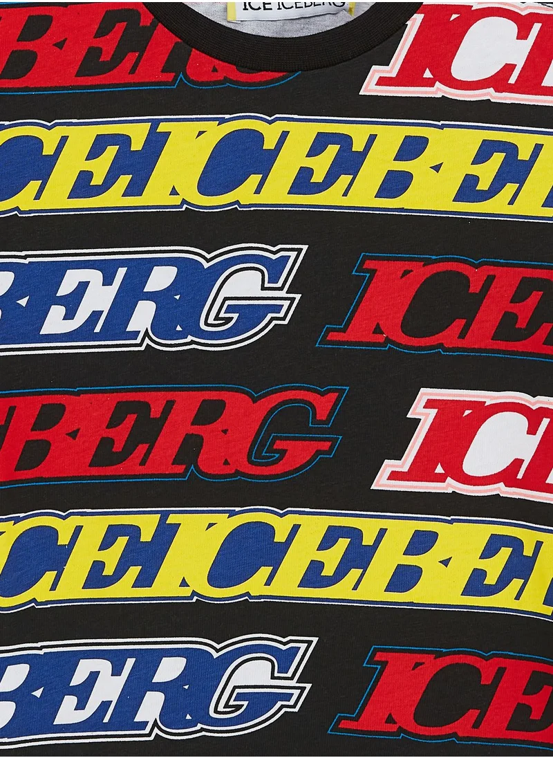 Ice Iceberg Kids All Over Logo Print T-Shirt