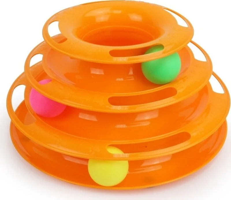 Rennway Tower Of Tracks 3-Layer Cat Toy Set - Orange