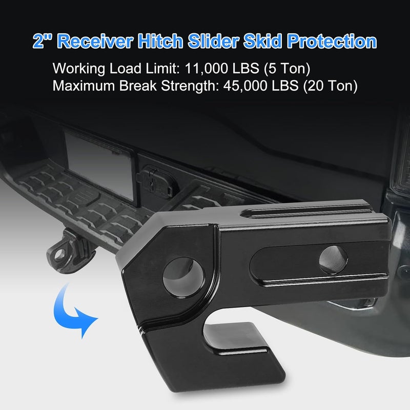 RALZAOTO Hitch Slider, 2" Towing Hitch Receiver Skid Protection, 45,000 lbs Capacity for Off-Road Trucks and SUVs - Image 2