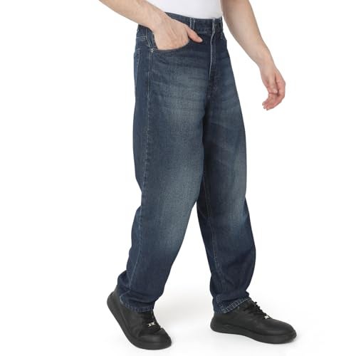Spykar Men's Renato Loose Fit Mid-Rise Casual Jeans Dark Blue - Image 2