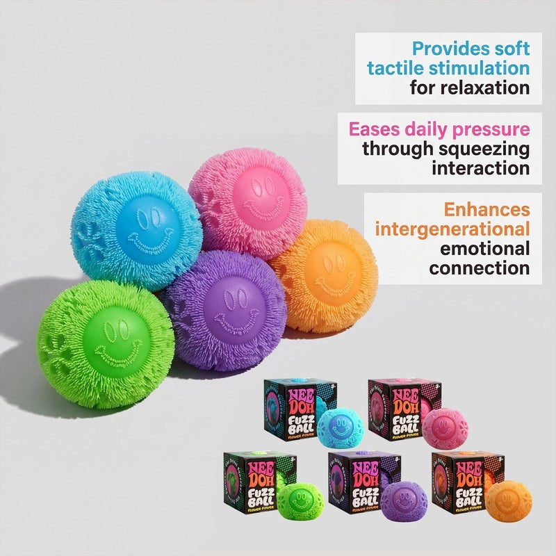 NeeDoh Creative Smiley Face Stress Relief Ball - Soft, Bouncy, and Non-sticky - Portable Office Stress Relief Toy, Perfect Gift for Friends and Besties - Image 3