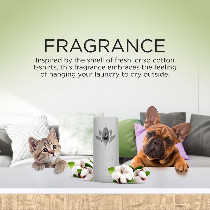 Air Wick Automatic Spray Starter Kit Fresh New Day Pet Fresh Cotton, Air Freshener, Essential Oils, Odor Neutralization - Image 4