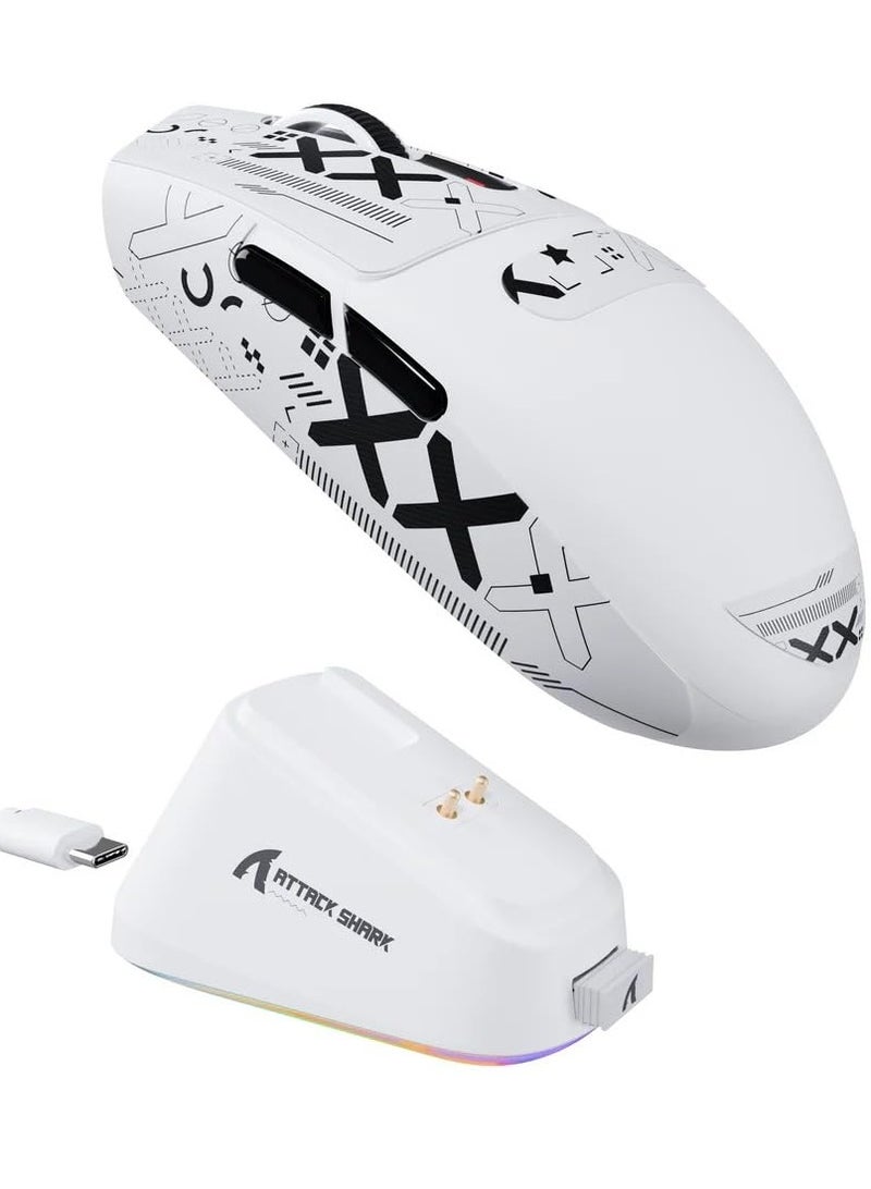 Attack Shark G3PRO Wireless Gaming Mouse with RGB Charging Dock,2.4G/USB-C Wired/BT PAW3311 Optical Sensor 1K Polling Rate Adjustable 25K DPI,500mAh Battery Ultra Lightweight 59g Mice - Image 1