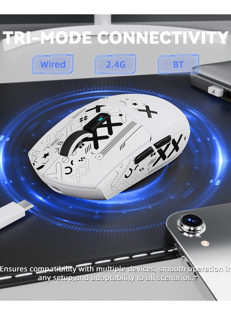 هجوم القرش ماوس ألعاب لاسلكي G3PRO مع قاعدة شحن RGB، 2.4 جيجاهرتز/USB-C سلكي/بلوتوث PAW3311، مستشعر بصري، معدل استطلاع 1K قابل للتعديل، 25 ألف نقطة في البوصة، بطارية 500 مللي أمبير/ساعة، فأرة خفيفة الوزن للغاية 59 جرام - Image 4