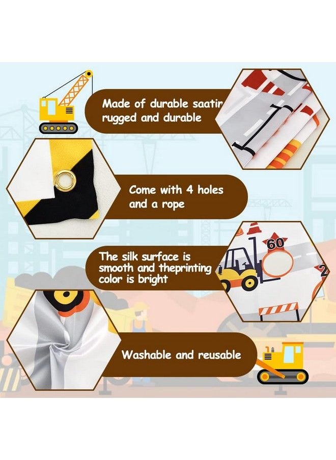 TONIFUL Construction Truck Toss Game Banner With 4 Bean Bags ，Indoor Outdoor Excavator Throwing Theme Party Game Banner With 7 Score Holes For Boys Kids Teens Adults Birthday Party Decorations （Yellow）  - Image 5