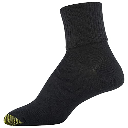 GOLDTOE Women's Classic Turn Cuff Socks, Multipairs, Black/White (6-Pairs), Shoe Size: 6-9 - Image 3