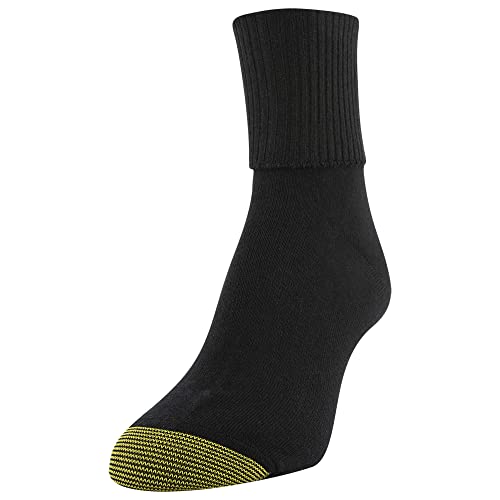 GOLDTOE Women's Classic Turn Cuff Socks, Multipairs, Black/White (6-Pairs), Shoe Size: 6-9 - Image 2