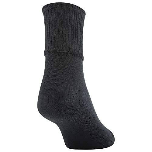 GOLDTOE Women's Classic Turn Cuff Socks, Multipairs, Black/White (6-Pairs), Shoe Size: 6-9 - Image 4