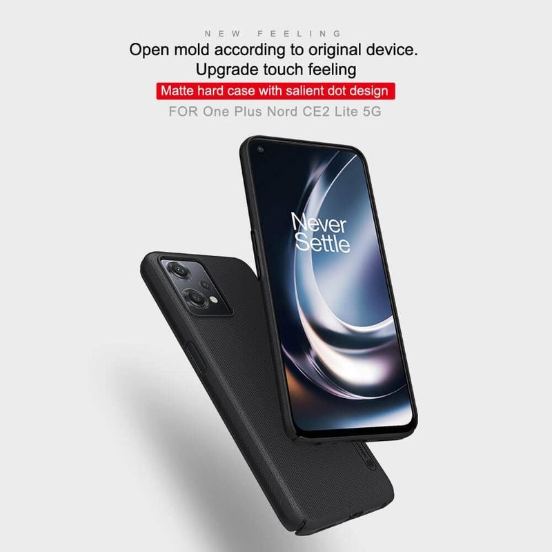 Nillkin Case For Oneplus Nord Ce 2 Lite 5G 6.59" Inch Super Frosted Hard Back Dotted Grip Cover Pc Black Color - Image 1