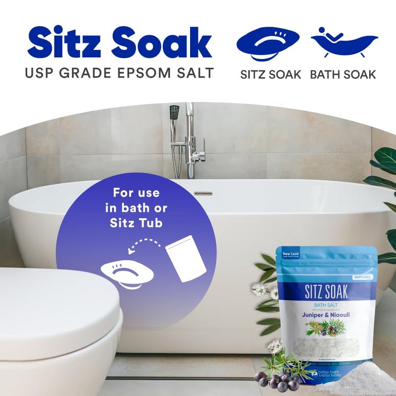 Better Bath Better Body Sitz Bath Soak 2-Lbs Sitz Salt Epsom Salt Hemorrhoid Soothing with Pure Essential Oils in BPA Free Pouch with Press-Lock Seal Made in USA - Image 2