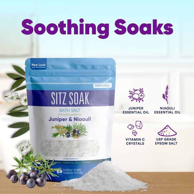 Better Bath Better Body Sitz Bath Soak 2-Lbs Sitz Salt Epsom Salt Hemorrhoid Soothing with Pure Essential Oils in BPA Free Pouch with Press-Lock Seal Made in USA - Image 5