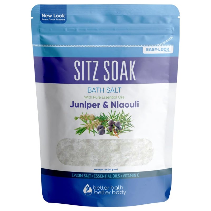 Better Bath Better Body Sitz Bath Soak 2-Lbs Sitz Salt Epsom Salt Hemorrhoid Soothing with Pure Essential Oils in BPA Free Pouch with Press-Lock Seal Made in USA - Image 1