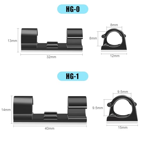 XHF 50pcs Medium Self Adhesive Cable Clips Black,Wire Clips Cable Management Wire Organizer Cord Holder for Under Desk, Car, Wall, TV PC Ethernet Cable - Image 3