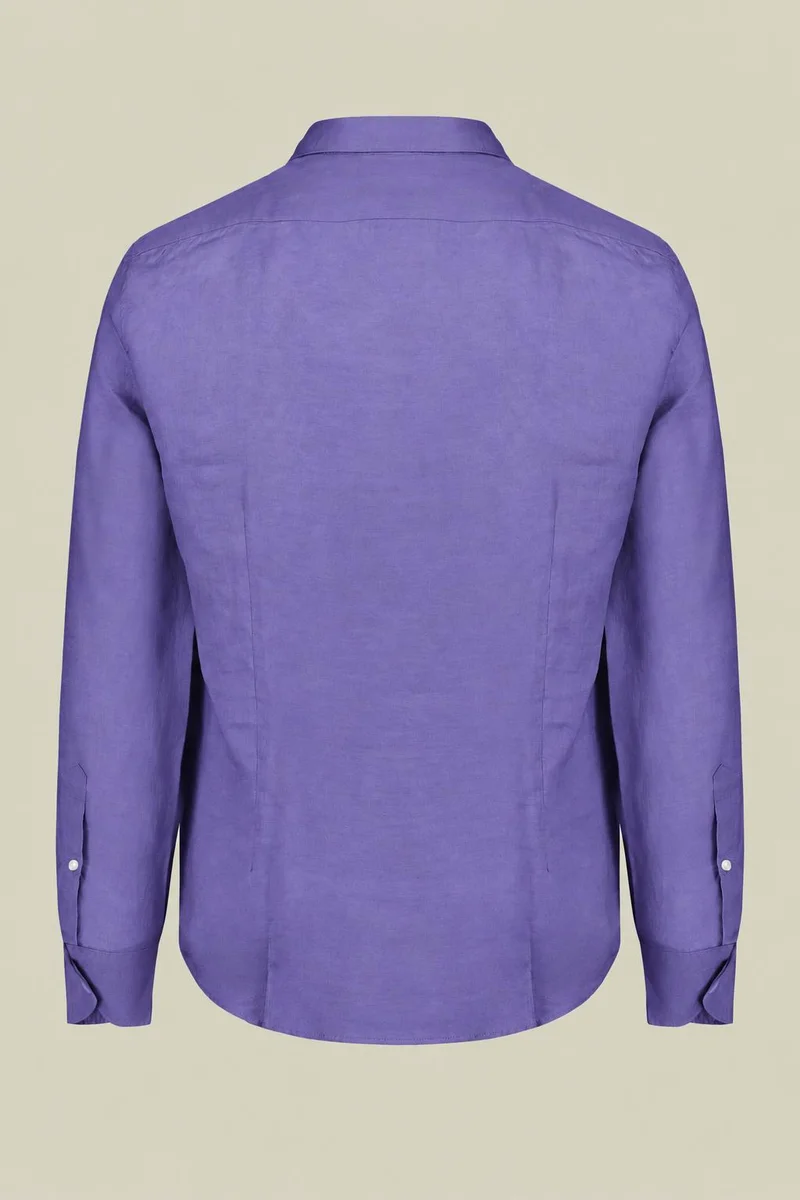 Doppelganger Purple Men's 100% Linen Button-Down Shirt - Violet for Men | Best Price UAE