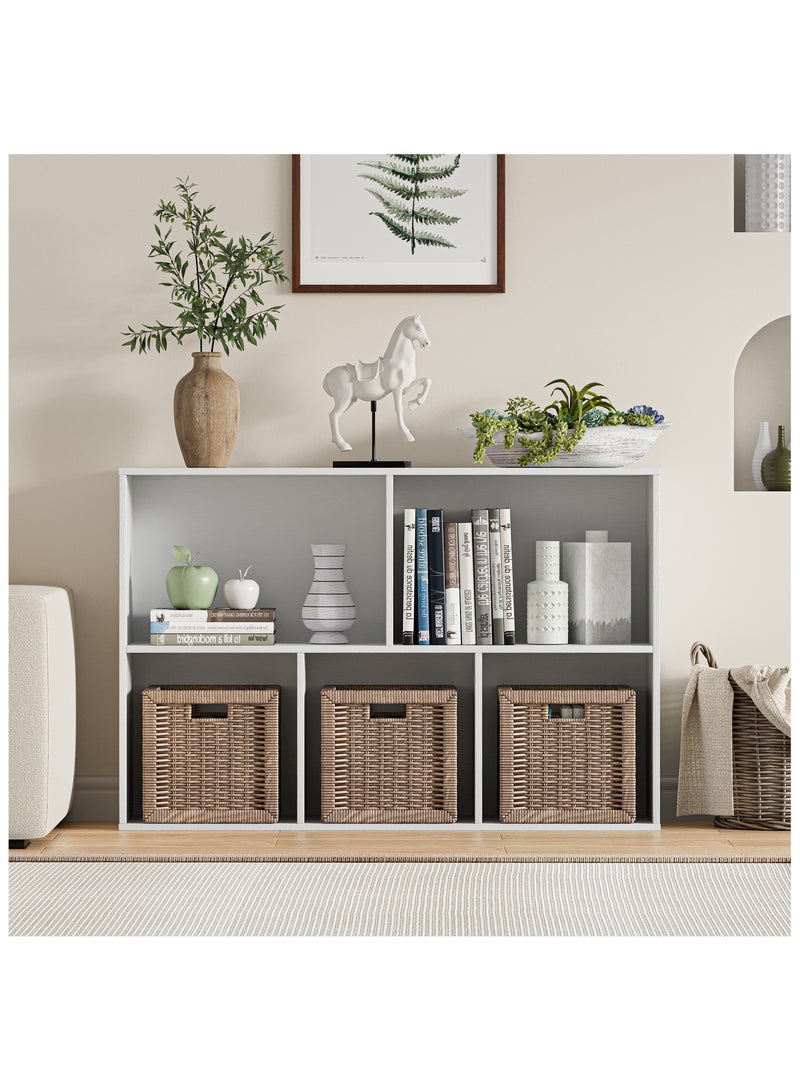 دوهوان منظم تخزين مكعب 11 بوصة مع ظهر مغلق - مكعبات عرض خشبية للكتب للمنزل والمكتب وخزانة الملابس ومنظم الرفوف - Image 2