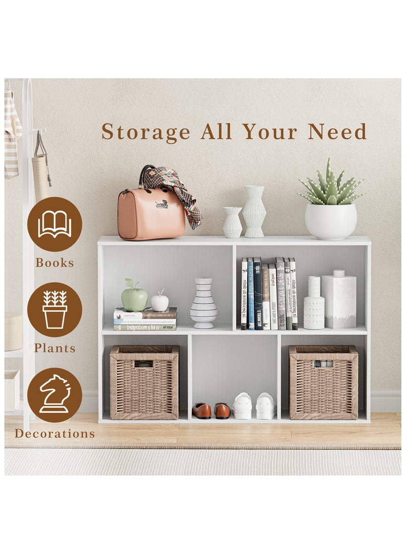 دوهوان منظم تخزين مكعب 11 بوصة مع ظهر مغلق - مكعبات عرض خشبية للكتب للمنزل والمكتب وخزانة الملابس ومنظم الرفوف - Image 3