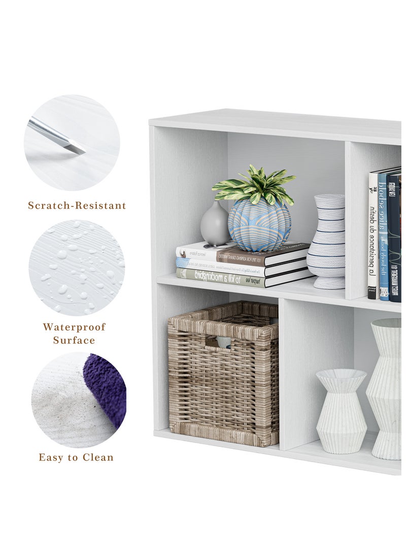 دوهوان منظم تخزين مكعب 11 بوصة مع ظهر مغلق - مكعبات عرض خشبية للكتب للمنزل والمكتب وخزانة الملابس ومنظم الرفوف - Image 4