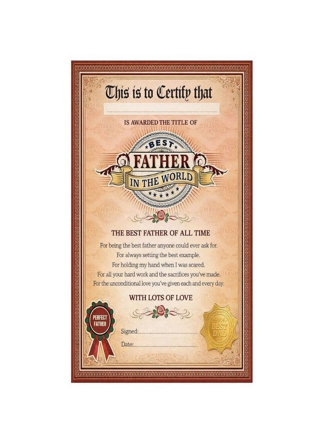 Northland Best Father in the World Certificate Gift for Thanksgiving Fathers Day Birthday Dad Daddy Father Papa Best Gift for Father Birthday Gifts from Daughter Son Best - Image 4