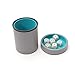 Luck Lab Grey Leather Dice Cup with Lid Including 6 Matching Pearl Dice Teal Velvet Interior for Quiet Shaking Use for Liars Dice Farkle Yahtzee Board Games Grey - Image 4
