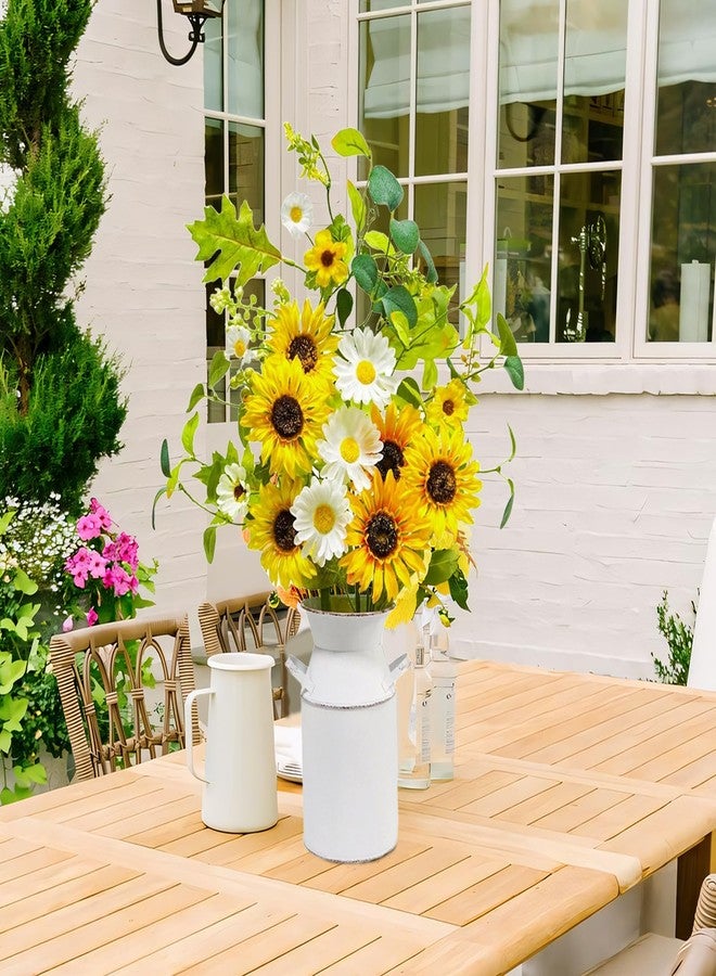 obbsie 23.5" Faux Flowers in Vase, Silk Sunflower Artificial Flowers with Metal Pot Fake Sunflowers with Vase Flowers Arrangement Centerpieces for Table Kitchen Dining Living Room Home Spring Decor - Image 4