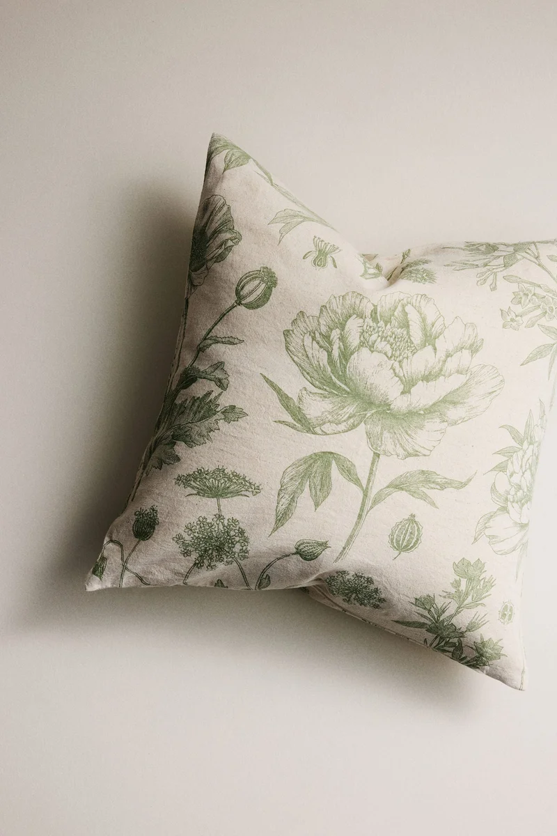 اتش اند ام غطاء وسادة من مزيج الكتان