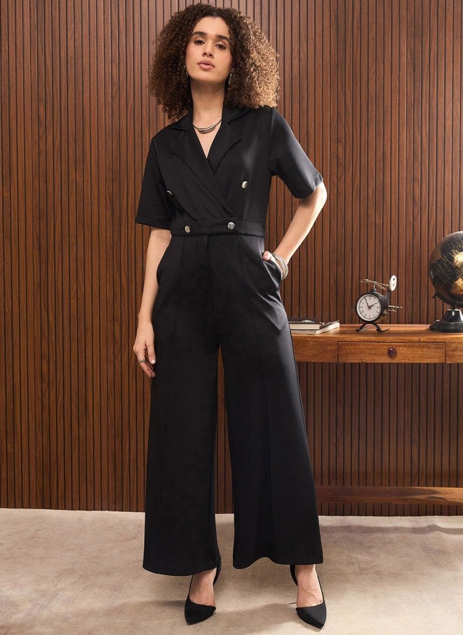 SASSAFRAS Basic Black Jumpsuit for Women - Image 1