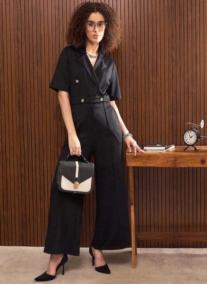 SASSAFRAS Basic Black Jumpsuit for Women - Image 5