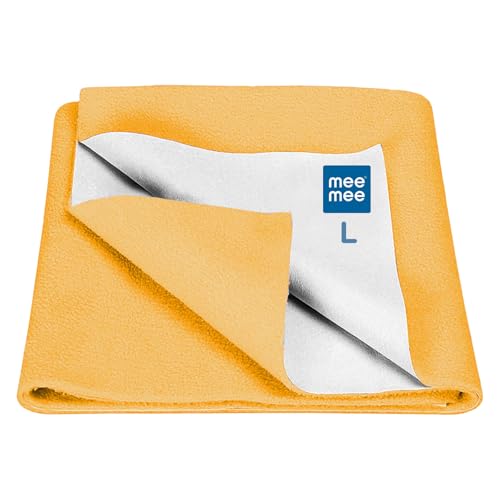 Mee Mee Reusable Water Proof Cotton Bed Protector Sheet/Extra Absorbent Mat/Dry Sheets/Urine Sheet/Dry Mat(Large, Orange)(100CmX140Cm) - Image 1