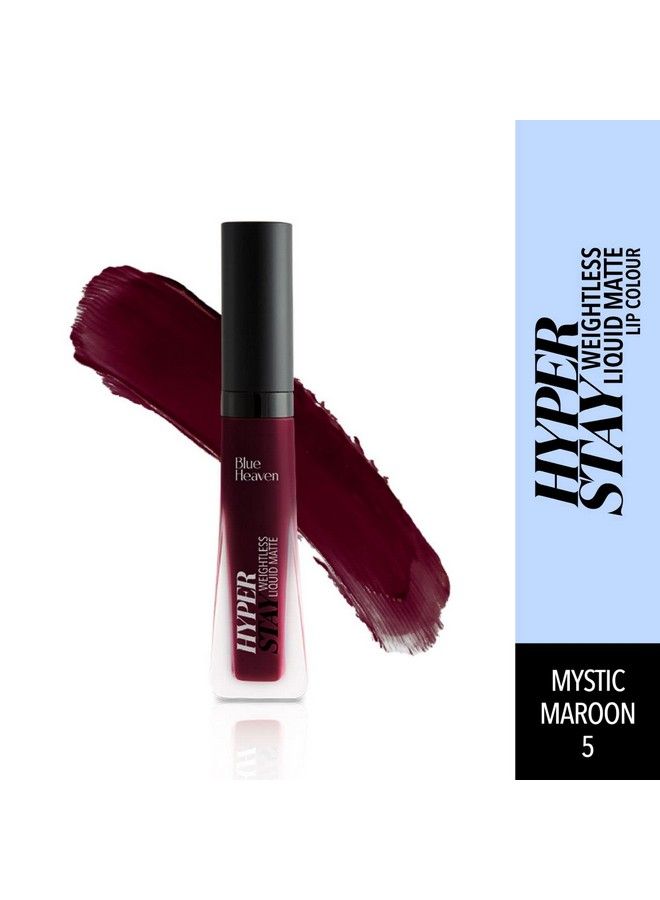 Blue Heaven أحمر شفاه سائل غير لامع خفيف الوزن من هايبر ستاي للنساء، Mystic Maroon05، 6 مل - Image 3