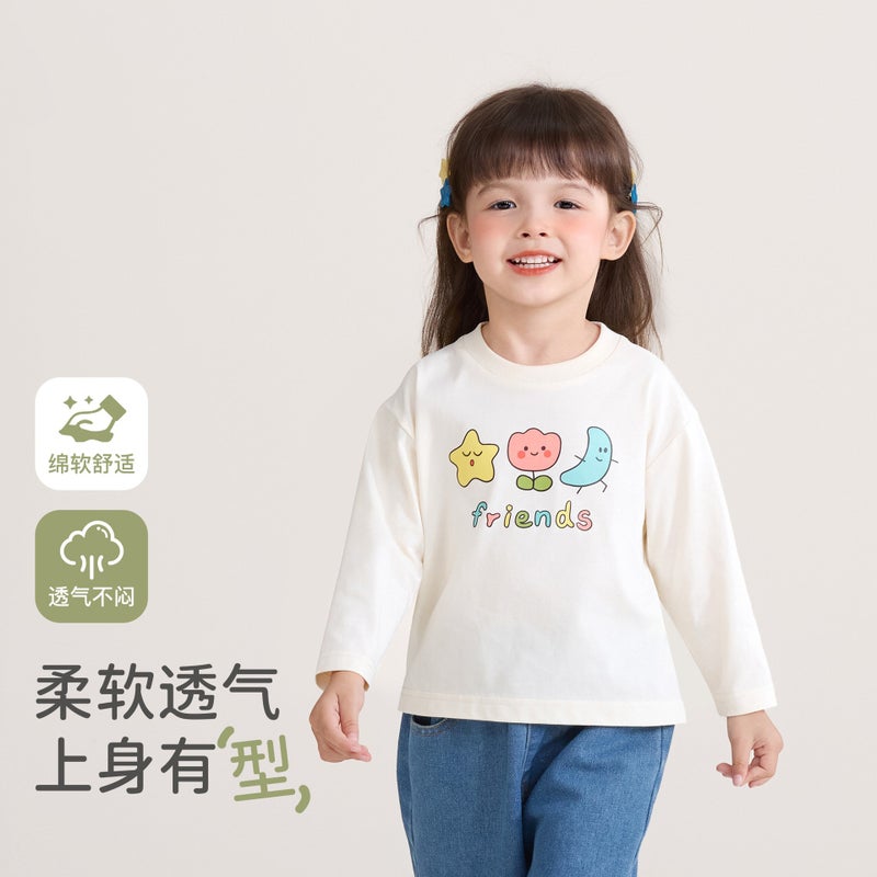 Girls' Long-Sleeved T-Shirt Spring Western Style Baby Girl'S Spring Children'S Top T Base Shirt - Image 2