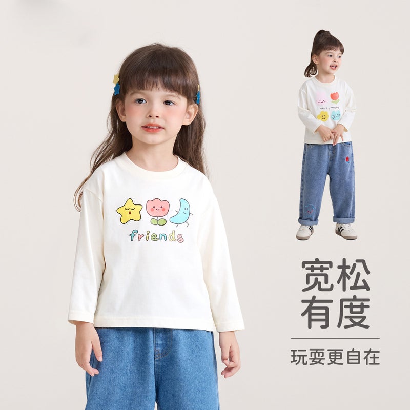 Girls' Long-Sleeved T-Shirt Spring Western Style Baby Girl'S Spring Children'S Top T Base Shirt - Image 3
