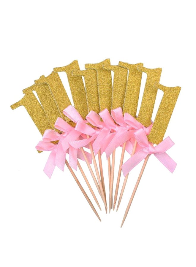 Beauenty 10-Piece First Birthday Cupcake Toppers Set - Image 1