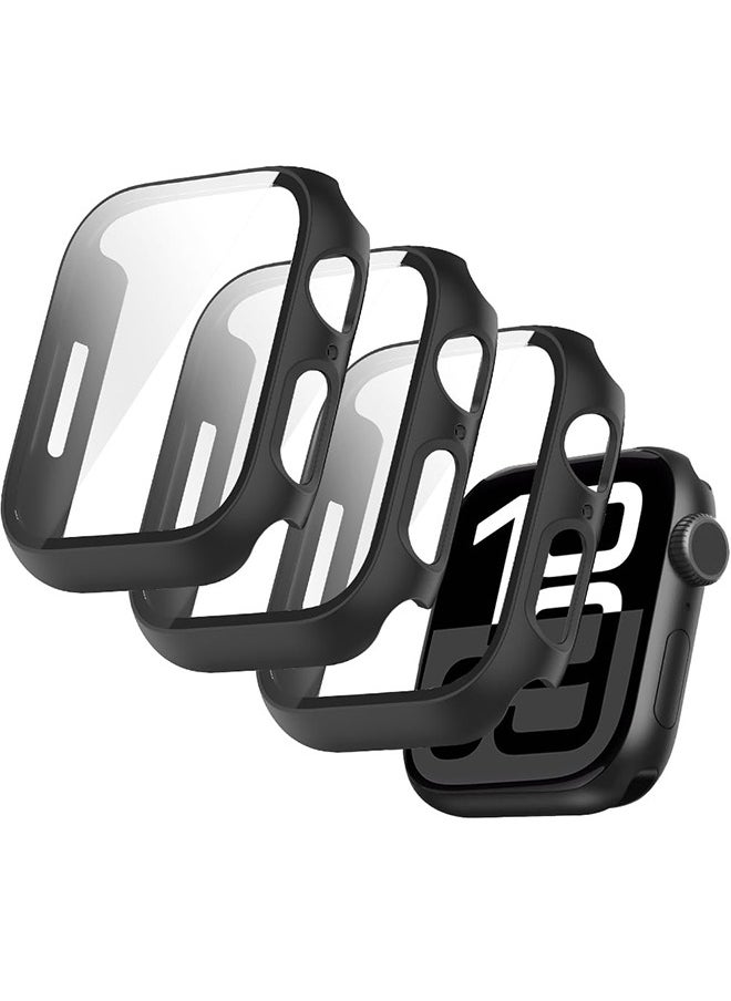بشكل مختصر (3 عبوات) غطاء متوافق مع Apple Watch Series 10-46 مم، واقي شاشة زجاجي مدمج رفيع عالي الدقة ومقوى عالي الدقة بديل شامل لغطاء ساعة iwatch S10 2024  - Image 1