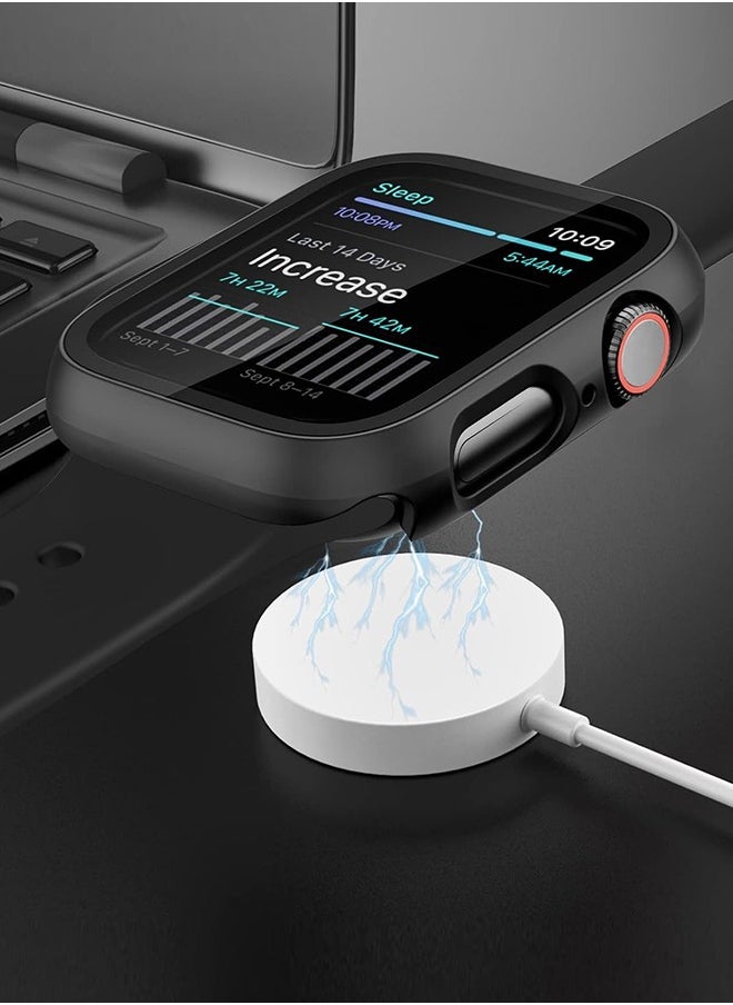 بشكل مختصر - (3 عبوات) غطاء متوافق مع Apple Watch Series 10-46 مم، واقي شاشة زجاجي مدمج رفيع عالي الدقة ومقوى عالي الدقة بديل شامل لغطاء ساعة iwatch S10 2024 - Image 1