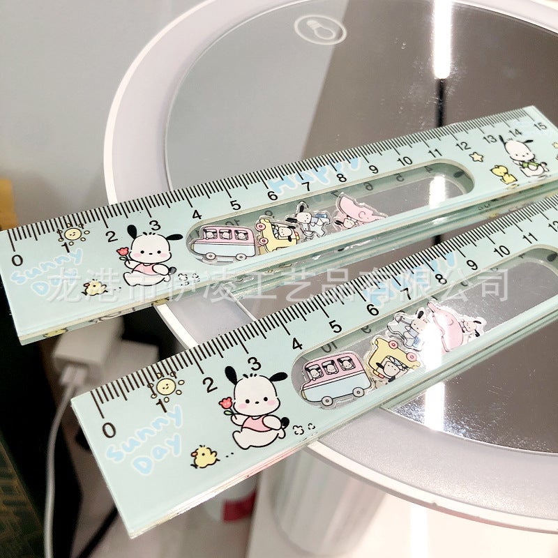 New Cute Cartoon Pacha Dog Shaker Ruler Student Ruler 15Cm Cm Acrylic Thickeneded Model - Image 1