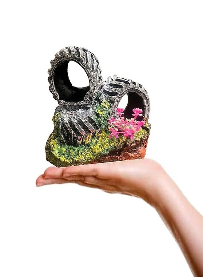 GIG BAZAAR-Aquarium Tyre Decoration, Shelter, Hiding & Play Area for Fish, Shrimp, Fish Tank Decoration Ornaments - Image 2