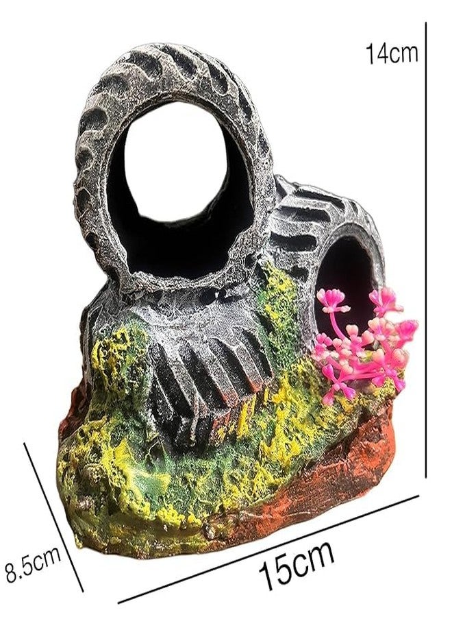 GIG BAZAAR-Aquarium Tyre Decoration, Shelter, Hiding & Play Area for Fish, Shrimp, Fish Tank Decoration Ornaments - Image 3