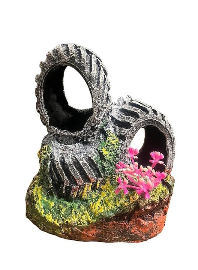 GIG BAZAAR-Aquarium Tyre Decoration, Shelter, Hiding & Play Area for Fish, Shrimp, Fish Tank Decoration Ornaments - Image 1