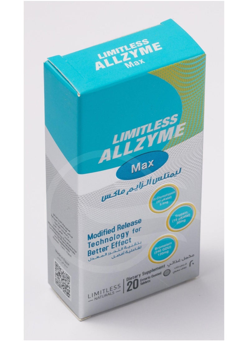 LIMITLESS - Allzyme Max 20 Tab - Image 1
