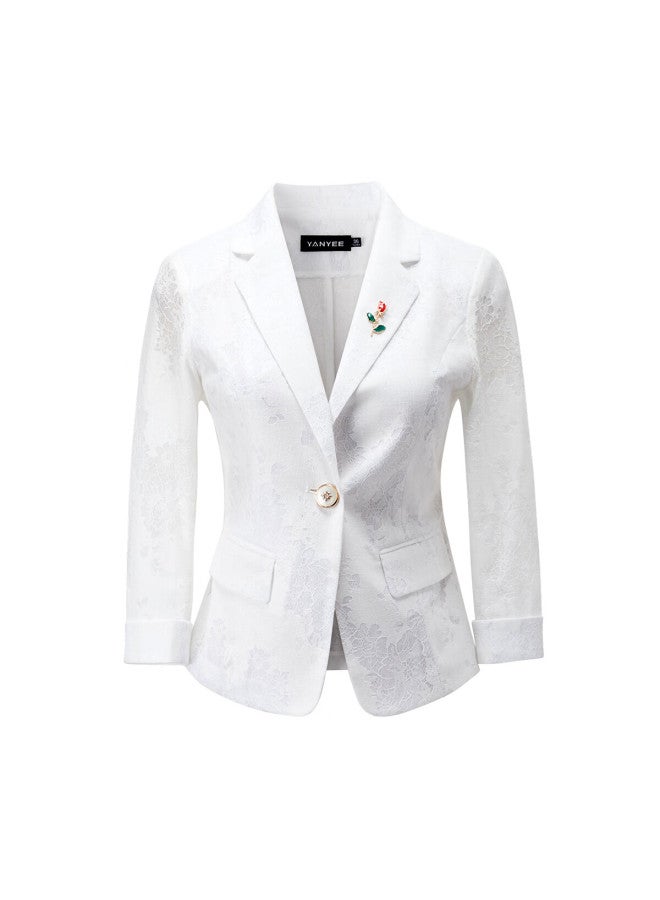 Yanyee White Minimalist Blazer Women's Spring Commuter Professional High-end Suit White 2 M - Image 3