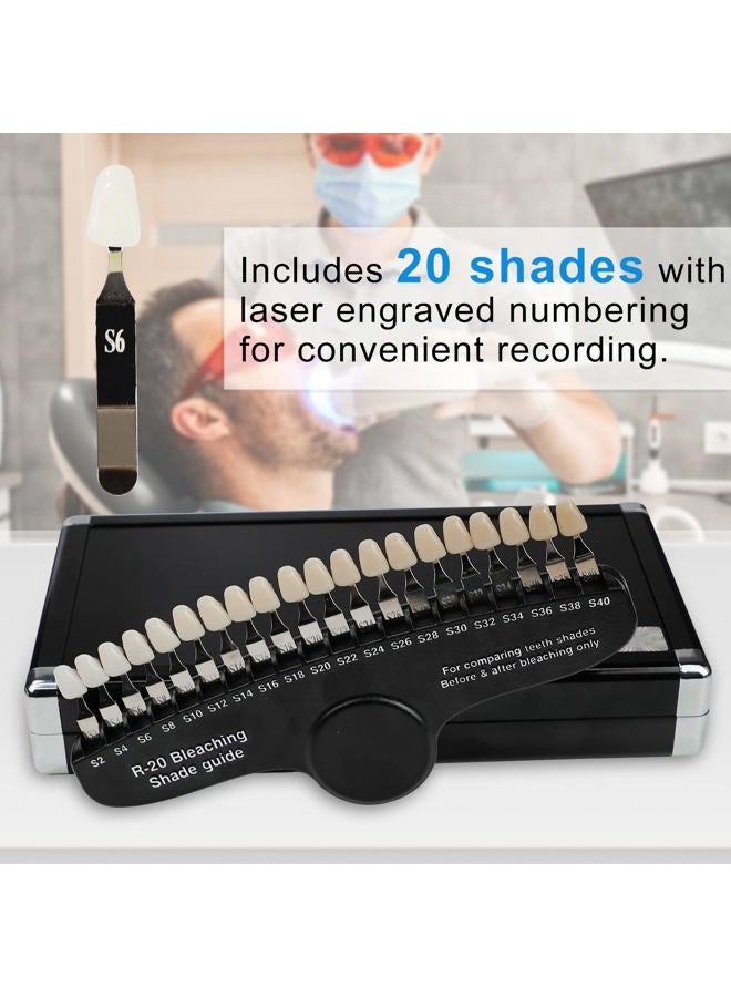 EZGO Professional 3D R-20 Dental Teeth Whitening Shade Guide for Dentist Tracking Teeth Whitening Course, 20 Colors Tooth Shade Guide - Image 2