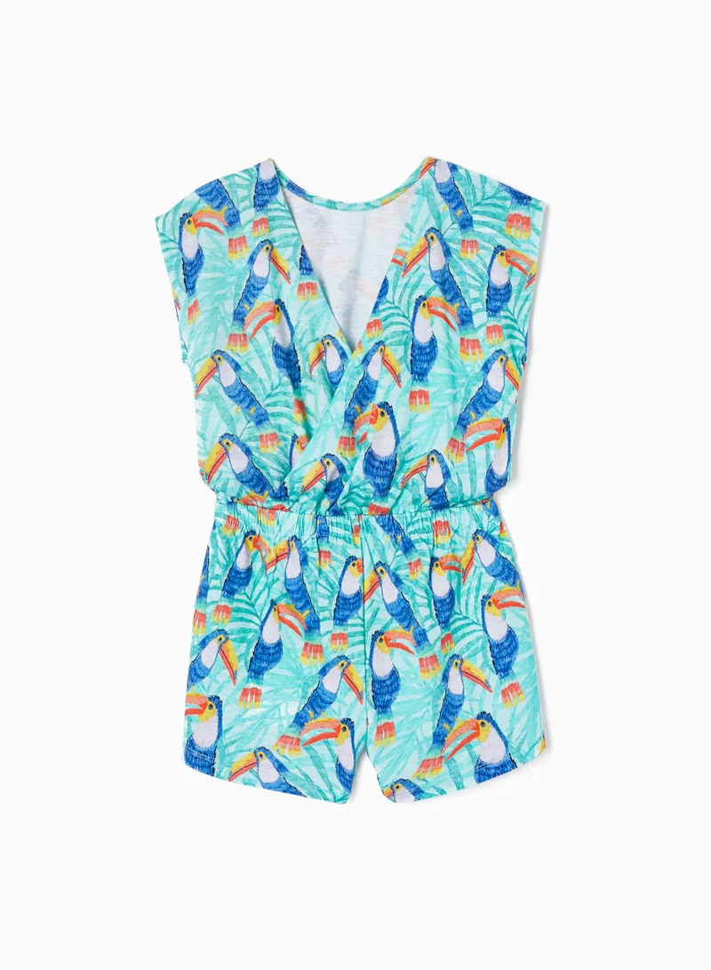 Zippy Zippy Cotton Jumpsuit For Girls Parrots