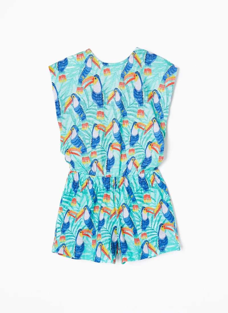 Zippy Zippy Cotton Jumpsuit For Girls Parrots