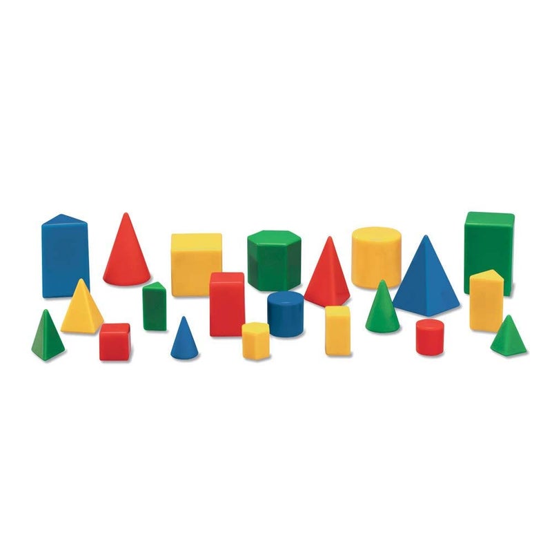 hand2mind Mini Plastic GeoSolids Relational Shapes Set of 32 Blocks - Image 2