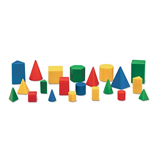 hand2mind Mini Plastic GeoSolids Relational Shapes Set of 32 Blocks - Image 1