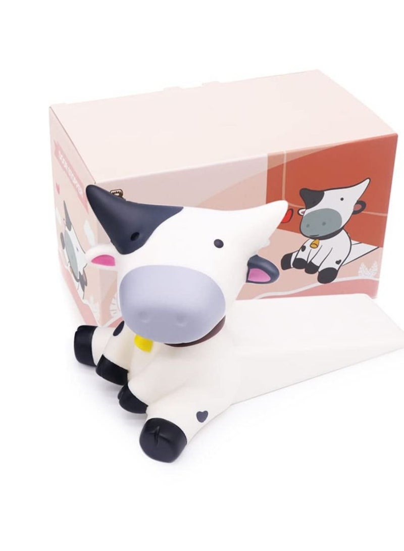 Y&D Decorative Door Stop Cute Stopper Animal Doorstop Non-Slip Wedge Cow Stoppers for Home and Office, with Colorful Box (White) - Image 3
