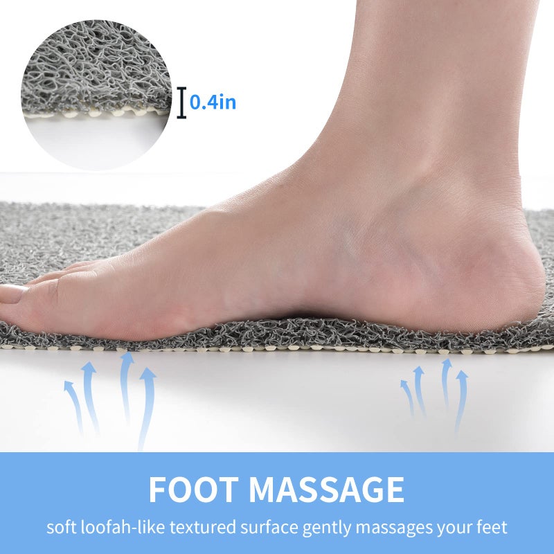 Hargiis Non-Slip Shower Mat Bathtub Mat for Bath Tub,Anti Slip Bath Tub Mat,Floor Mat,Soft PVC Loofah Bathroom Mats,Foot Scrubber Mat,Quick Drying Easy Cleaning Mats for Wet Areasï¼ˆ40 * 16 Greyï¼‰ - Image 5