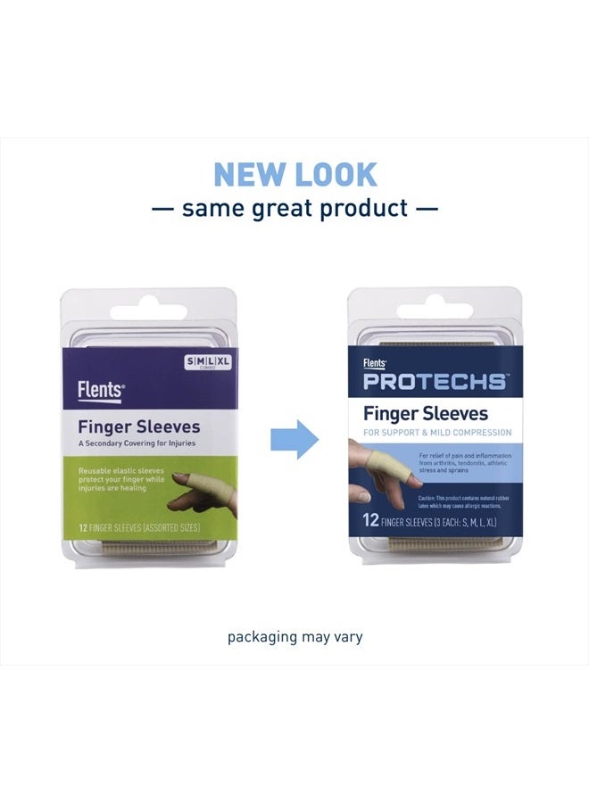 Flents Finger Sleeves, Pain Relief for Arthritis, Inflammation, Tendonitis & Athletic Stress, Plastic Wrap for Support & Compression, Assorted Size - 12 Count - Image 3